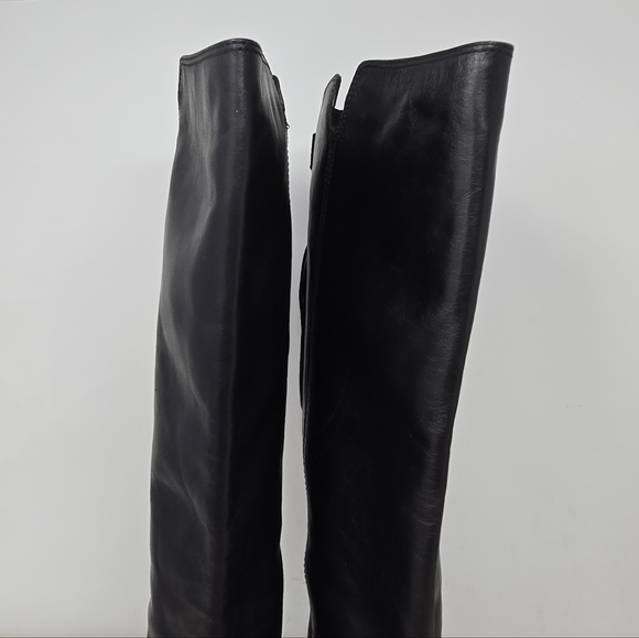 Lavorazione Artigiana Womens Riding Boots Sz 40=9 Black Italian Leather Tasseled - Picture 7 of 14